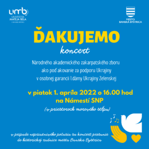 Ďakovný koncert Národného akademického zakarpatského zboru v Banskej Bystrici