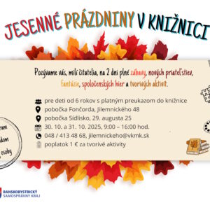 Jesenné prázdniny v knižnici_FO, SI_október 2025