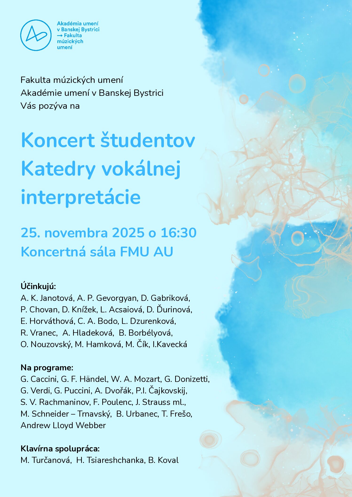 koncert studentov KVI 25. 11. 2025