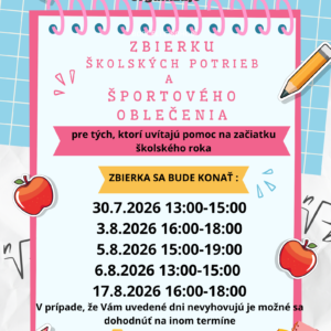 Zbierka školských potrieb 2026